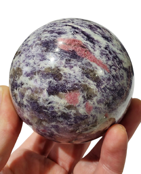 Pink Tourmaline and Lepidolite Sphere (Madagascar) Online Hot Sale