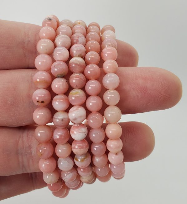 Pink Opal Bead Bracelet Online Sale