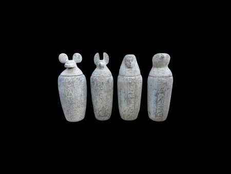 Canopic Jars - Set of 4 - Handcrafted in Egypt - HEAVY Online Hot Sale