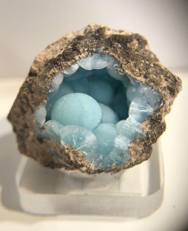 Hemimorphite mounted on acrylic Online Hot Sale