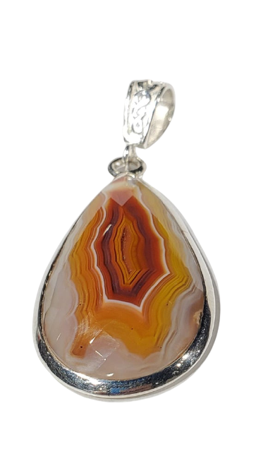 Faceted Agate Pendant w  Chain Fashion