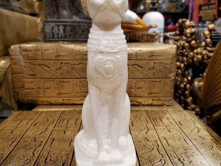 White Alabaster Bastet Statue Online Hot Sale