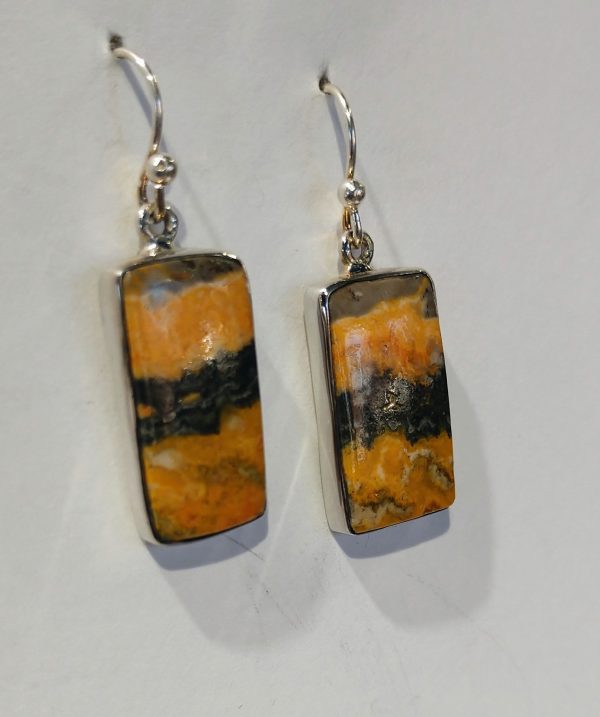 Bumblebee Jasper Earrings, Sterling Silver Discount