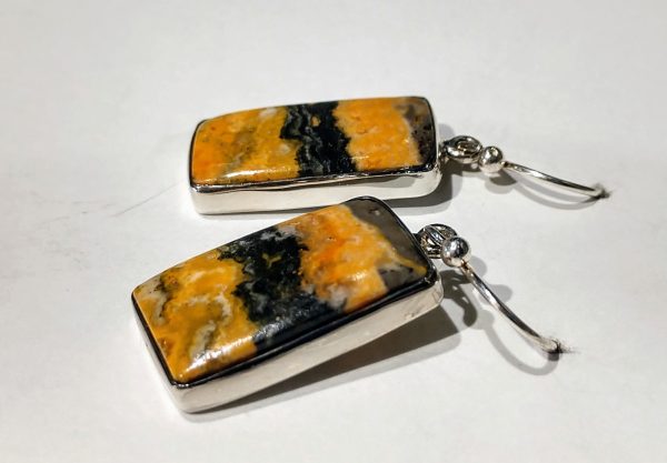 Bumblebee Jasper Earrings, Sterling Silver Discount