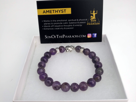 Amethyst Bracelet with Elephant Supply