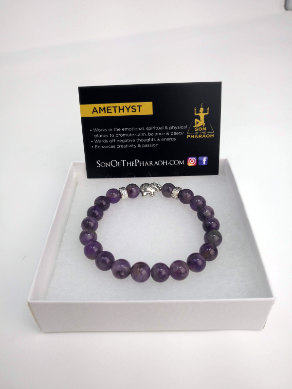 Amethyst Bracelet with Elephant Supply