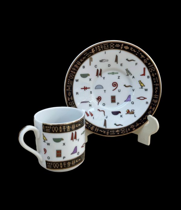 Hieroglyph Tea Cup and Saucer Set For Discount