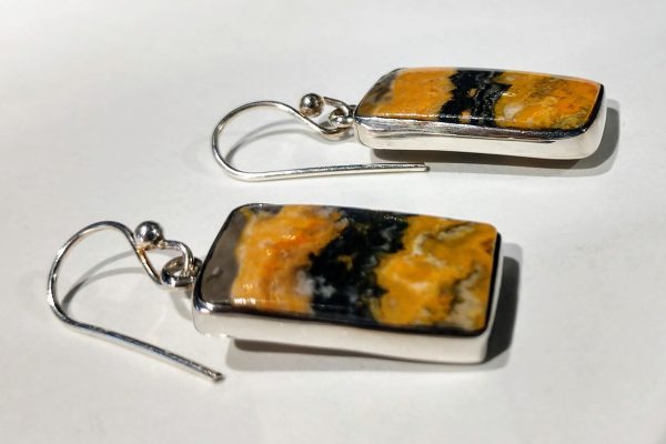 Bumblebee Jasper Earrings, Sterling Silver Discount