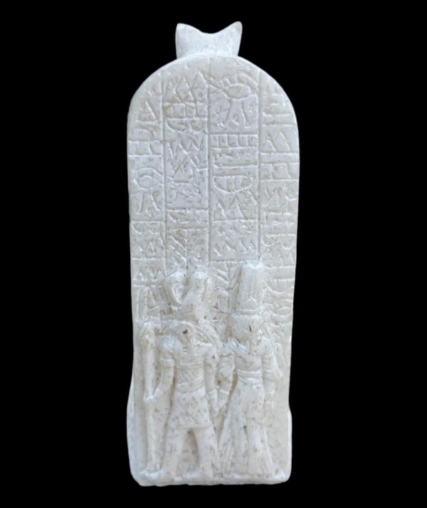 Thoth with Hieroglyphic Stela Alabaster Statue For Discount