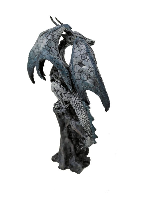 Black Dragon Protecting Jewel On Perch Statue Discount