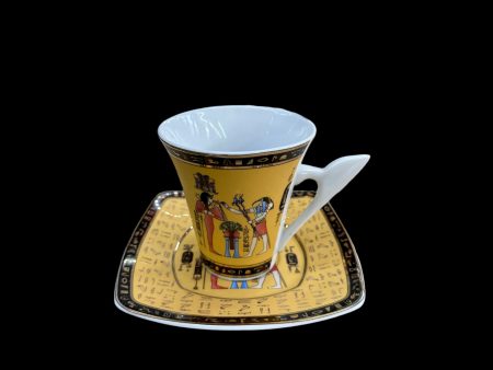 Thoth with Pharaoh Tea Cup and Saucer Set Hot on Sale