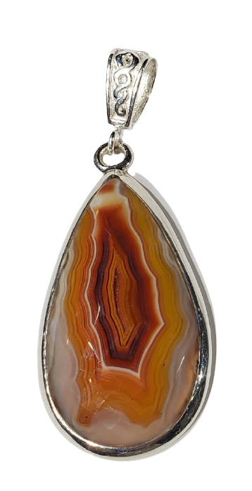 Faceted Agate Pendant w  Chain Fashion