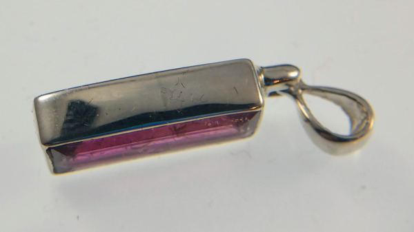 Faceted Rubellite Tourmaline Pendant in Sterling Silver Discount