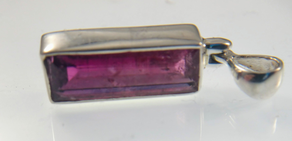 Faceted Rubellite Tourmaline Pendant in Sterling Silver Discount