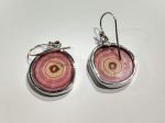 Rhodochrosite Stalactite Slice Earrings, Sterling Silver Sale