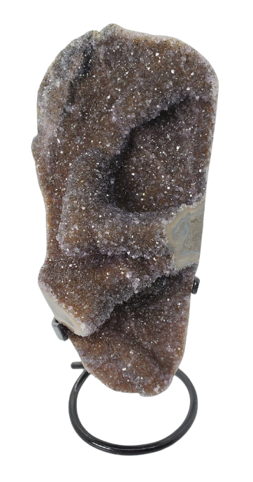 Druzy Quartz Formation on Custom Metal Stand (Uruguay) For Cheap