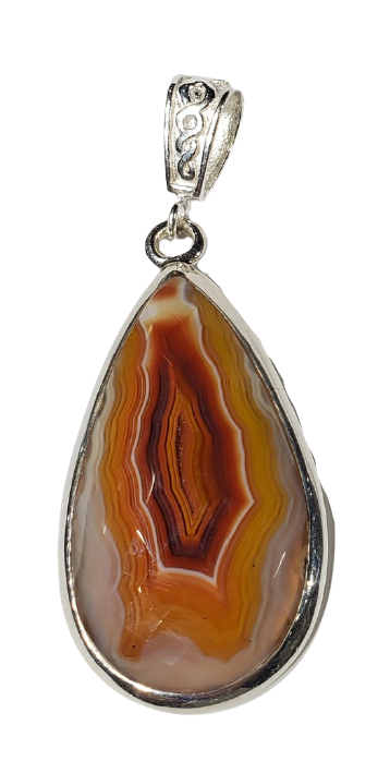 Faceted Agate Pendant w  Chain Fashion