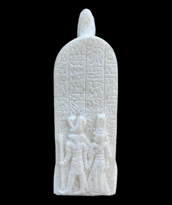 Horus with Hieroglyphic Stela Alabaster Statue Online