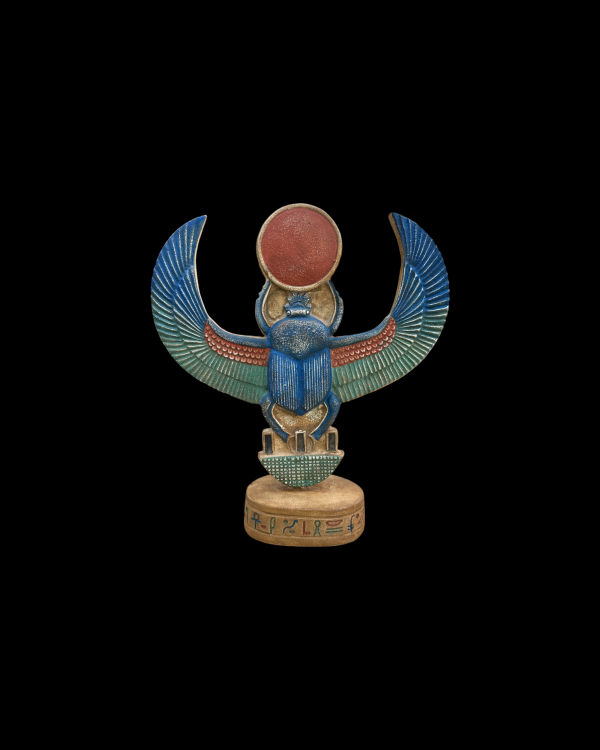 Winged Scarab Beetle with Sun Disc Statue Online