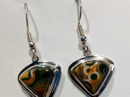 Ocean Jasper Earrings, Sterling Silver For Cheap