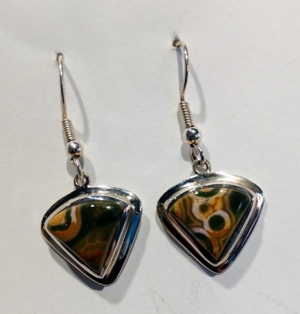 Ocean Jasper Earrings, Sterling Silver For Cheap