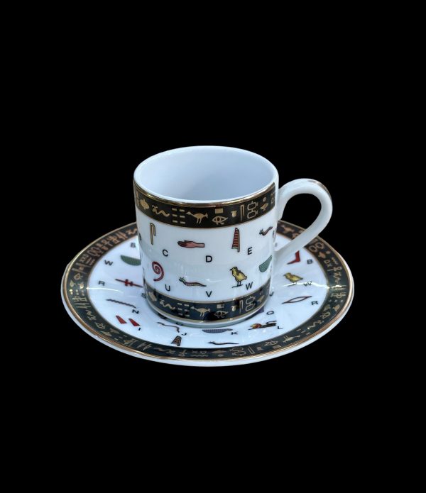 Hieroglyph Tea Cup and Saucer Set For Discount