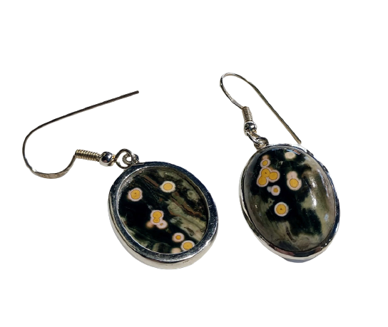 Ocean Jasper Earrings, Sterling Silver For Cheap