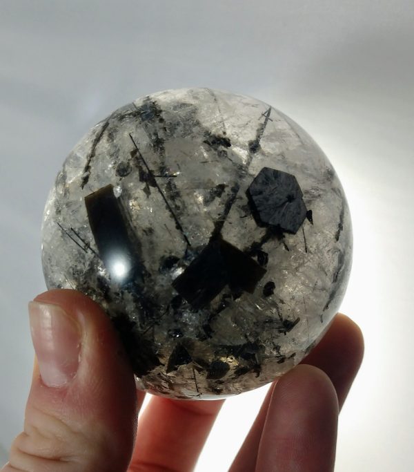 Tourmalinated Quartz Sphere w  Mica For Cheap