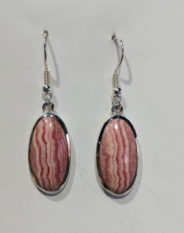 Rhodochrosite Earrings, Sterling Silver For Cheap