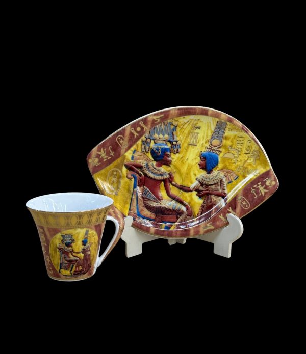 Tutankamun and Ankhesenamun Tea Cup and Saucer Set Online Sale