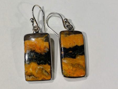 Bumblebee Jasper Earrings, Sterling Silver Discount