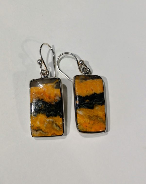 Bumblebee Jasper Earrings, Sterling Silver Discount