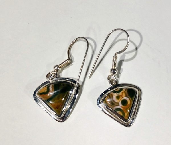 Ocean Jasper Earrings, Sterling Silver For Cheap