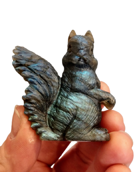 Labradorite Squirrel Carving Online now