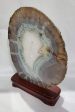 Agate Slice on Custom Wood Stand, Brasil For Sale