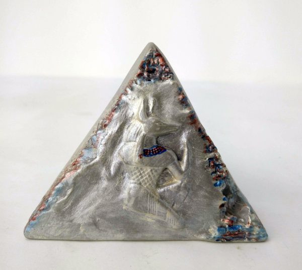 Hand-Painted Anubis Ceramic Pyramid Plaque Hot on Sale