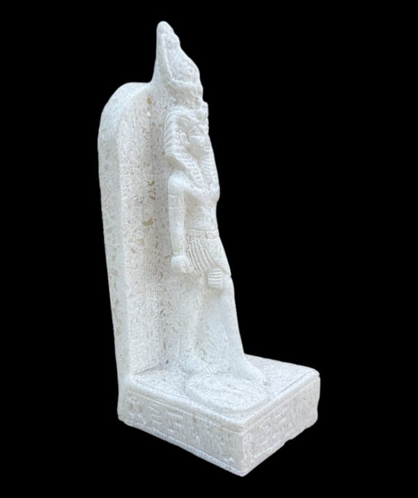 Ramses with Hieroglyphic Stela Alabaster Statue on Sale