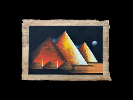 Pyramids of Giza Papyrus - 100x70cm For Sale