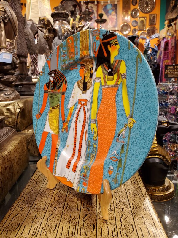 Horus and Queen Nefertari Plate - Large Sale