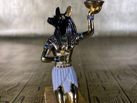 Anubis holding Crystal Mini Statue - Pewter Online now