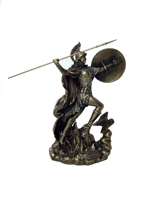 Large Athena with Owl, Spear & Medusa Shield Statue Supply