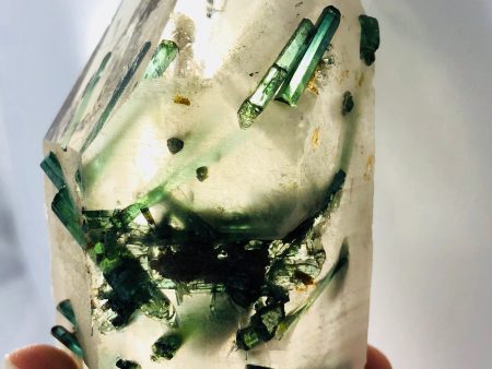 Quartz with Green Tourmaline Online now