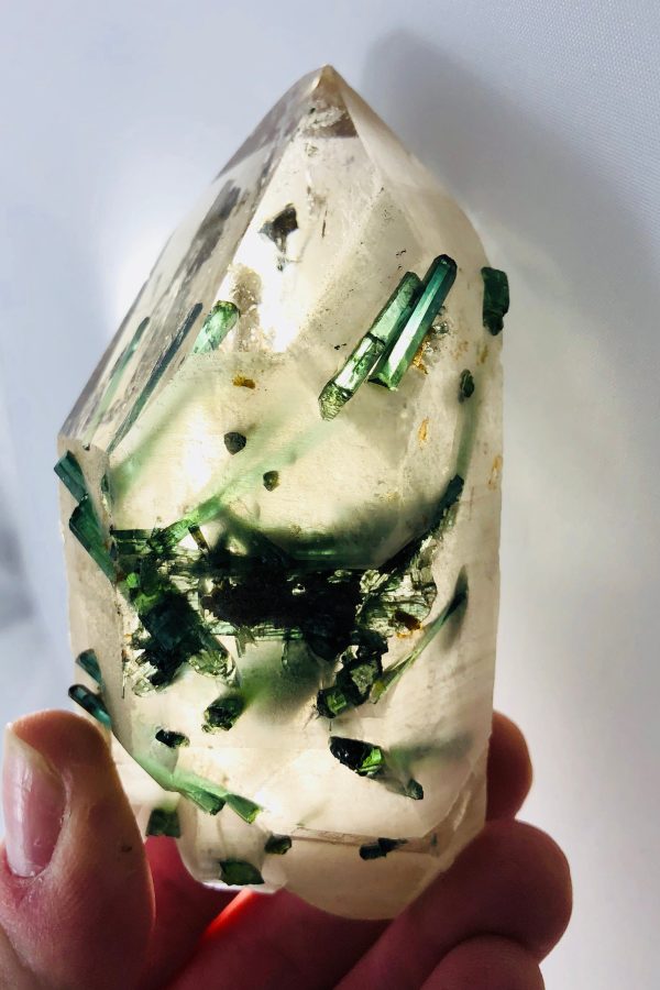 Quartz with Green Tourmaline Online now