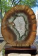 Agate Slice on Custom Wood Stand, Brasil For Sale