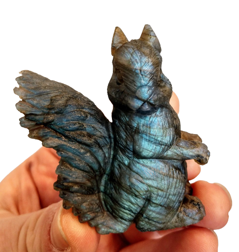 Labradorite Squirrel Carving Online now