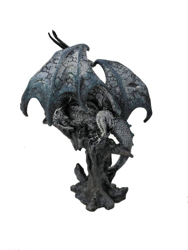 Black Dragon Protecting Jewel On Perch Statue Discount