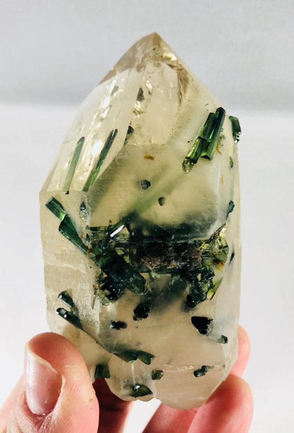 Quartz with Green Tourmaline Online now