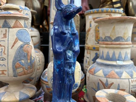 Anubis Statue - Lapis Blue For Sale