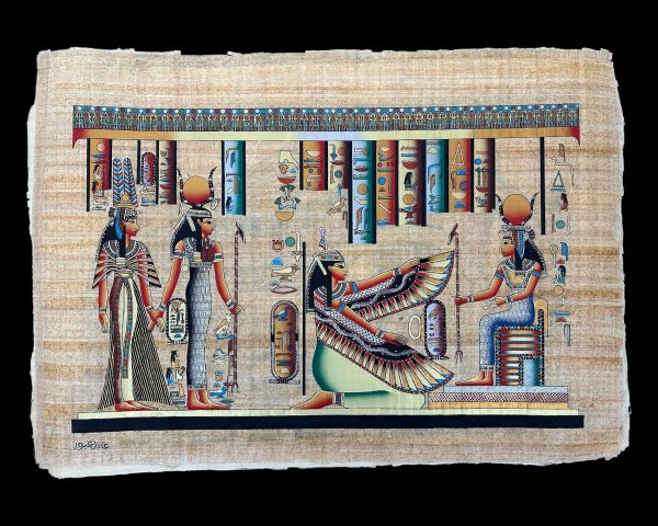 Isis Guiding Queen Nefertari Papyrus - 100x70cm For Cheap