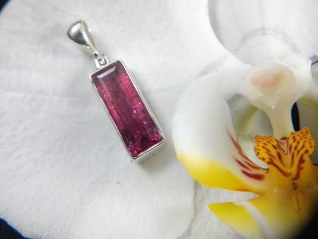 Faceted Rubellite Tourmaline Pendant in Sterling Silver Discount